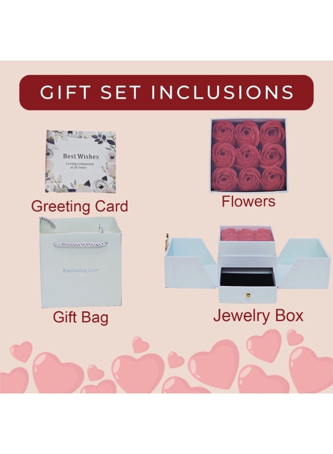Home Smart Luxury Artificial Rose Explosion Gift Box with Jewelry Drawer – Jewelry box, Pendant,  with beutiful Gift bag for Wife, Girl Friend, Mother and Sisters on Birthday, Valantine Days, Anniversary, Eid or Special Occasions - Image 3